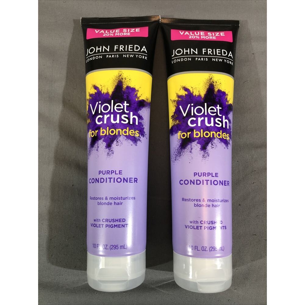 2 PACK ~ John Frieda VIOLET CRUSH for BLONDES Purple Conditioner 10 fl oz X 2